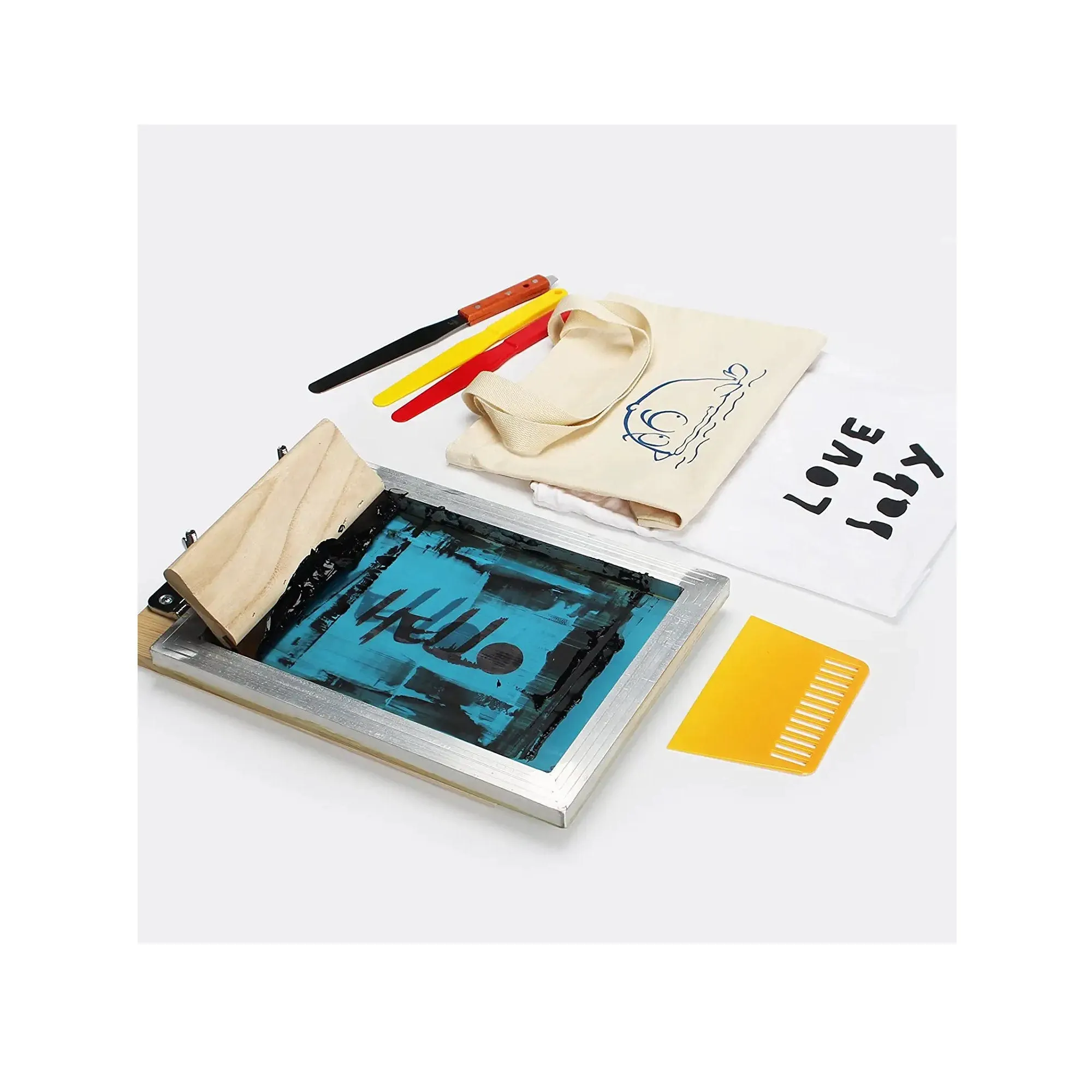 44-Piece Screen Printing Kit Includes Screen Printing Frame | A Squeegee