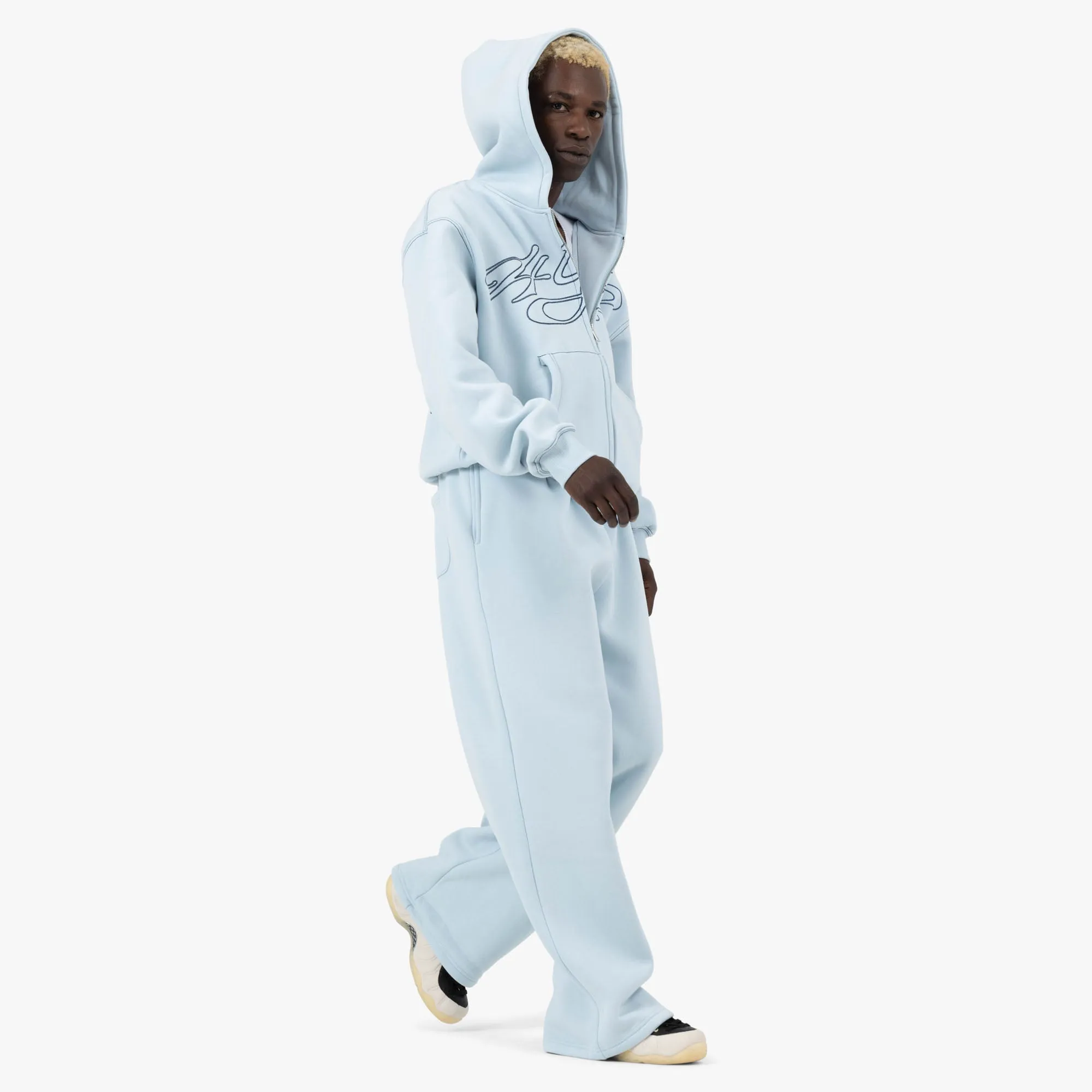 4YE Signature Wide Pant Light Blue / Navy