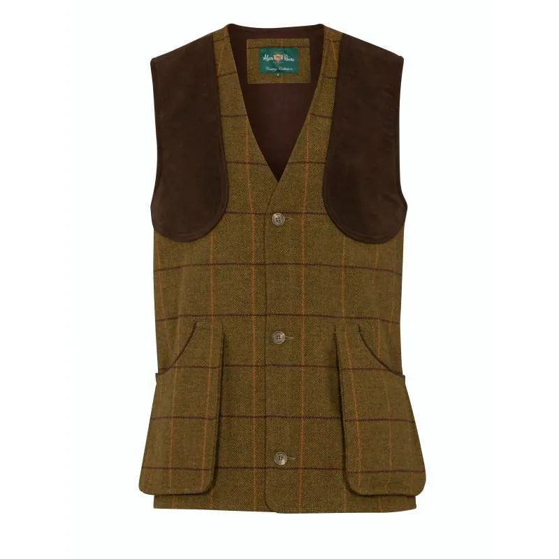 Alan Paine Rutland Mens Tweed Shooting Waistcoat - Cedar