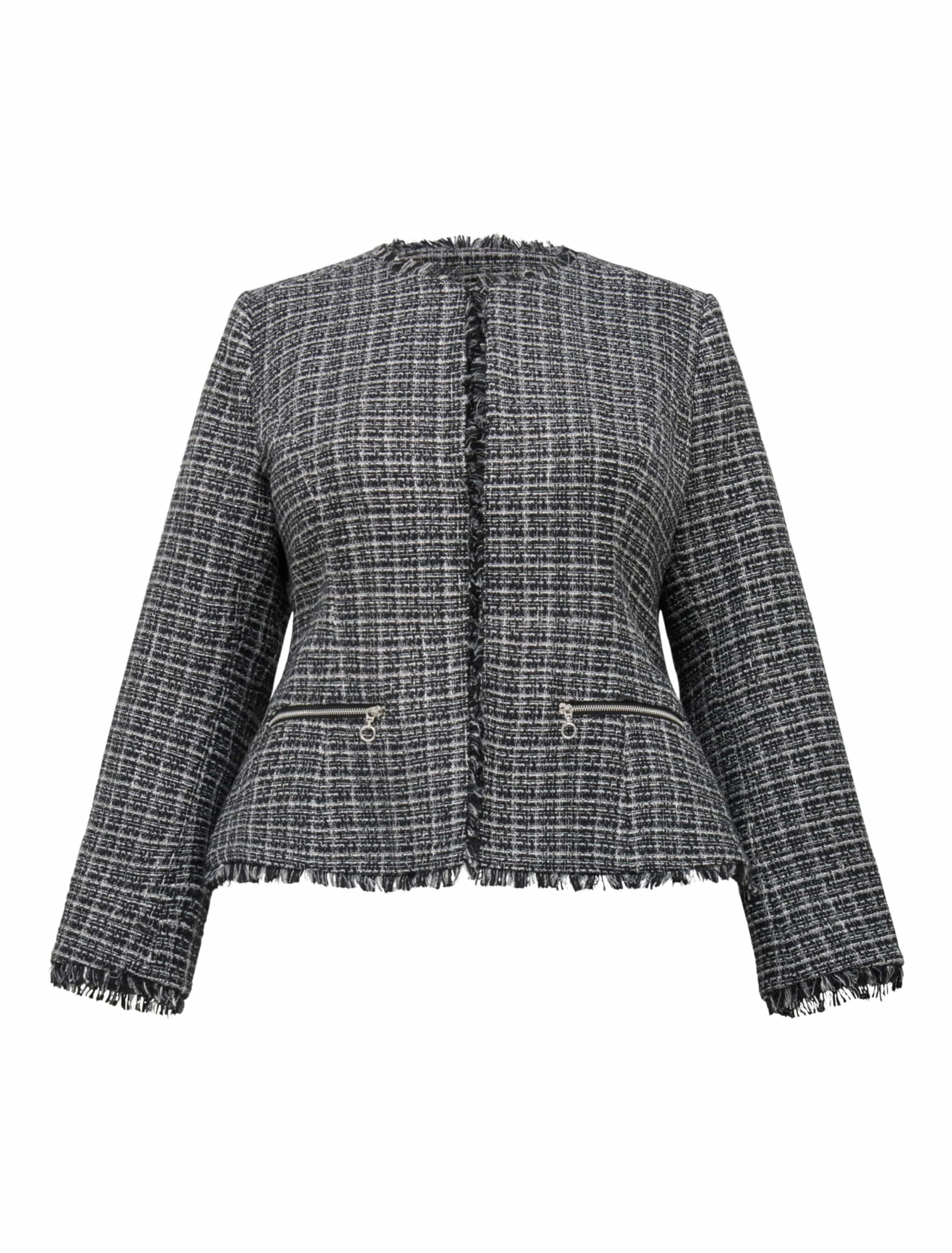 Amy Boucle Edge To Edge Curve Jacket