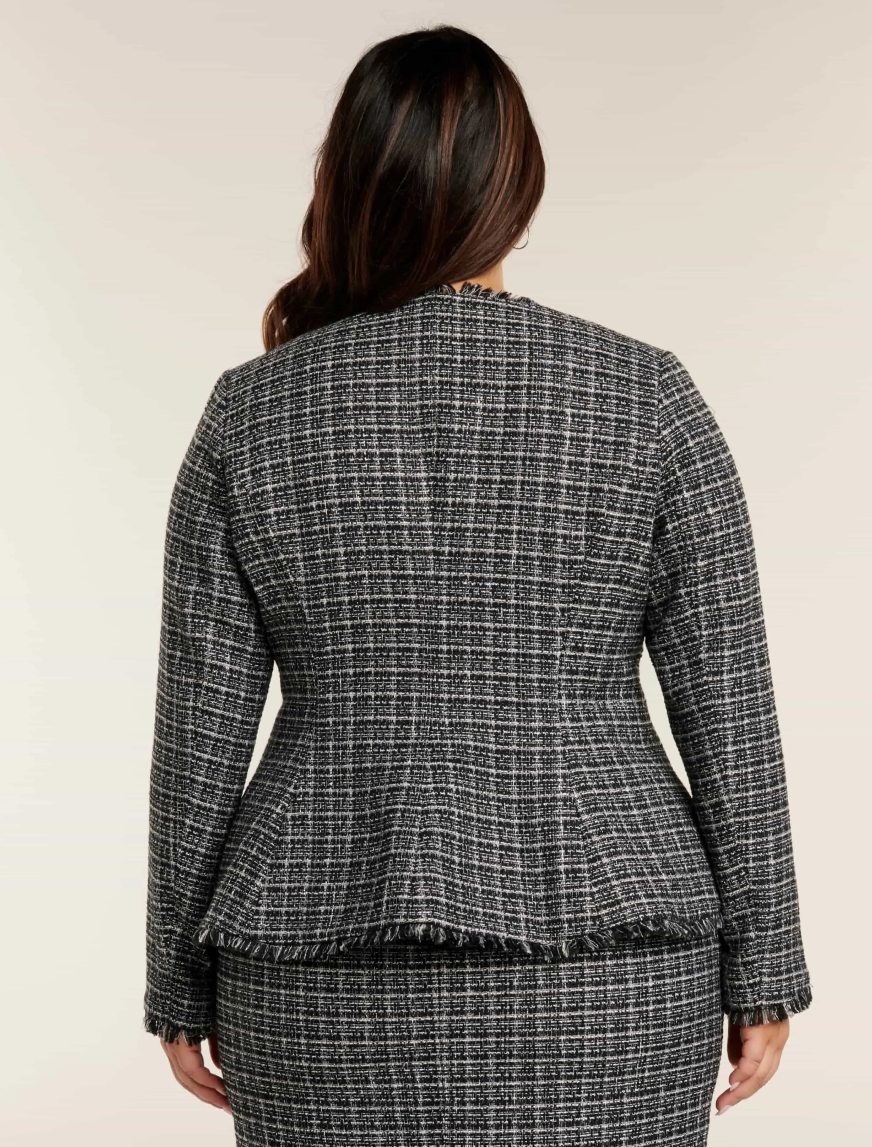 Amy Boucle Edge To Edge Curve Jacket