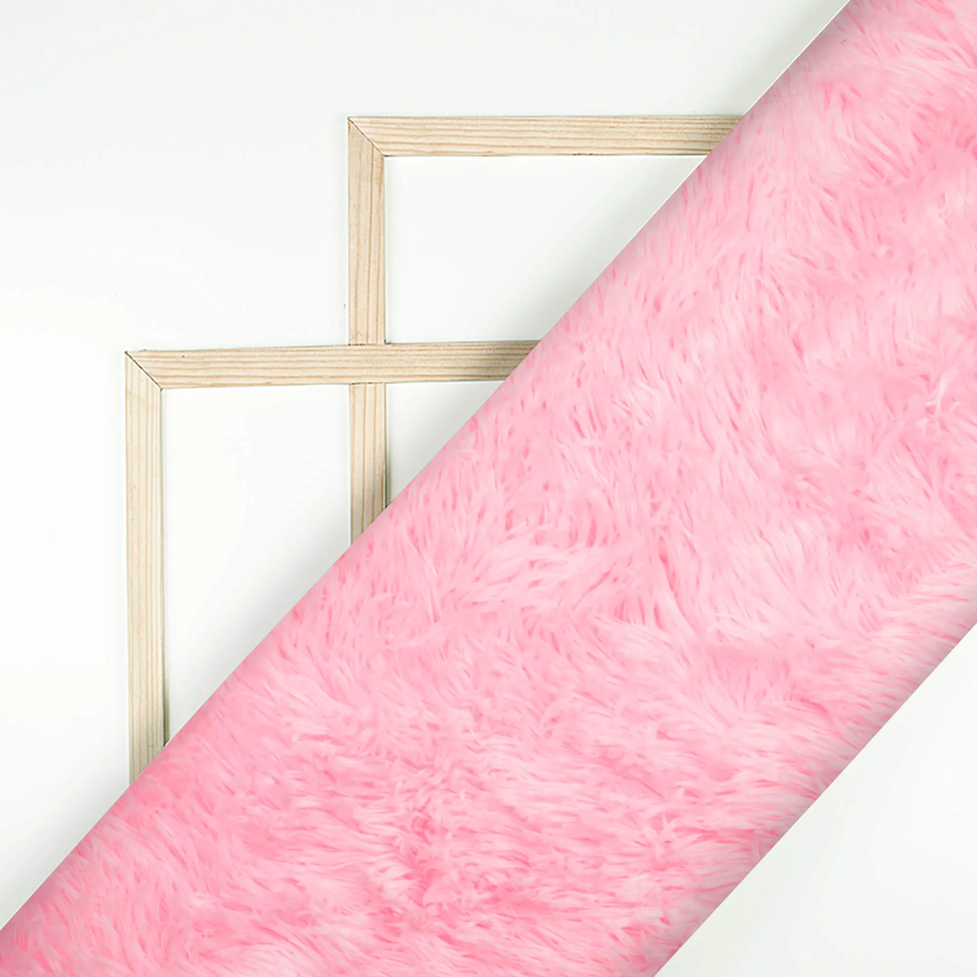 Baby Pink Lion Fur Imported Fur Fabric