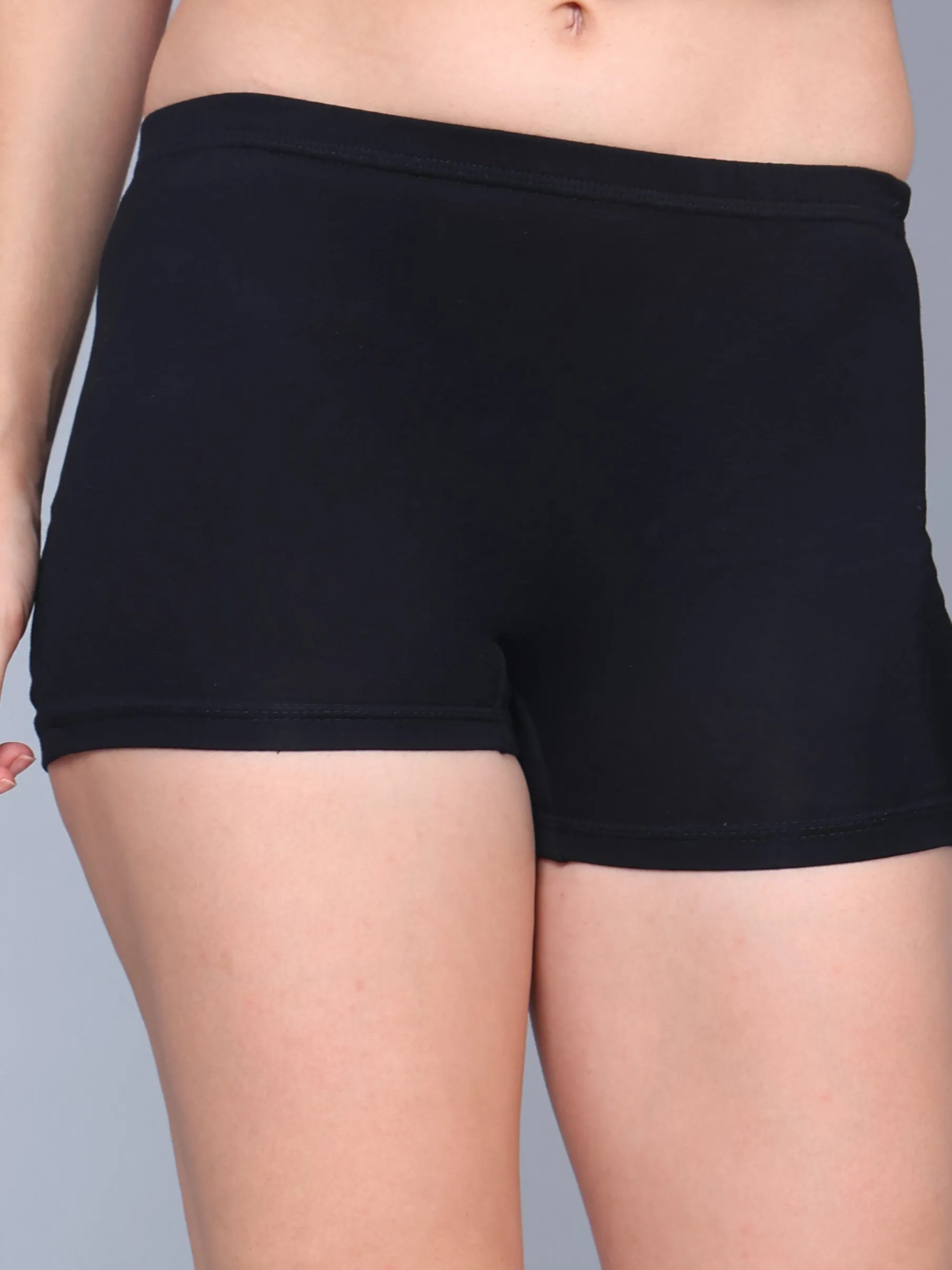 Bamboology Trends Bamboo Fabric Mid Rise Shorts Pack of 2 | Black   Grey