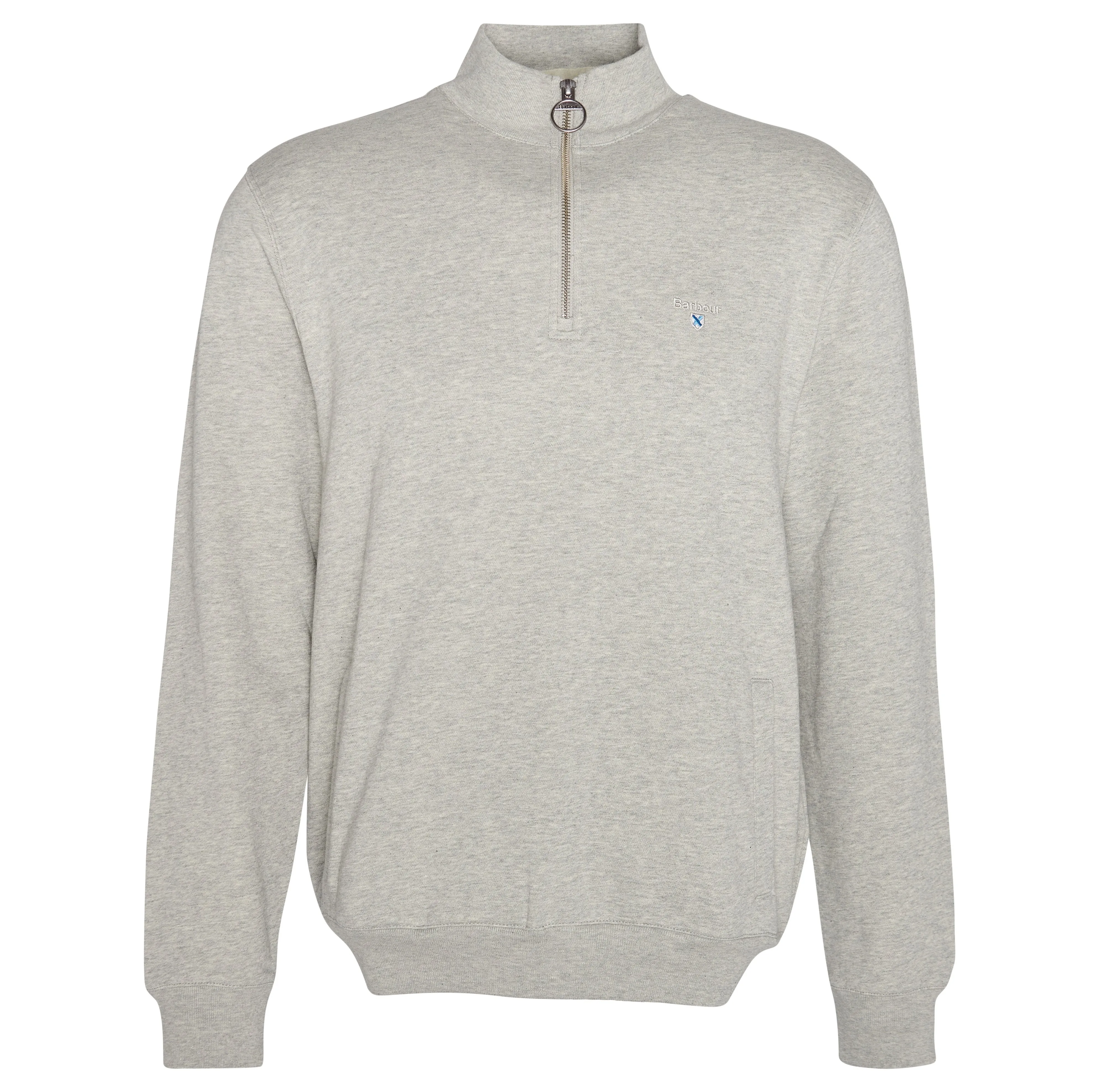 Barbour Mens Sweatshirt Beckhill ½ Zip Grey Marl