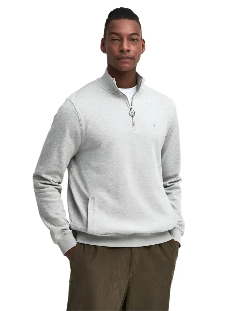 Barbour Mens Sweatshirt Beckhill ½ Zip Grey Marl