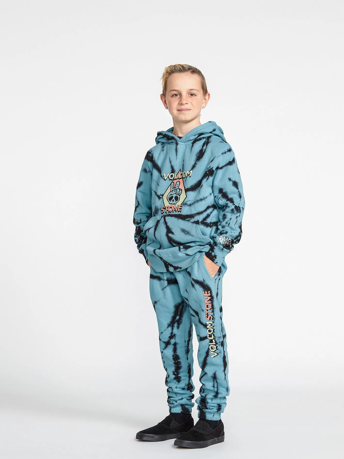 Big Boys Caiden Dye Fleece Pants - Pale Aqua