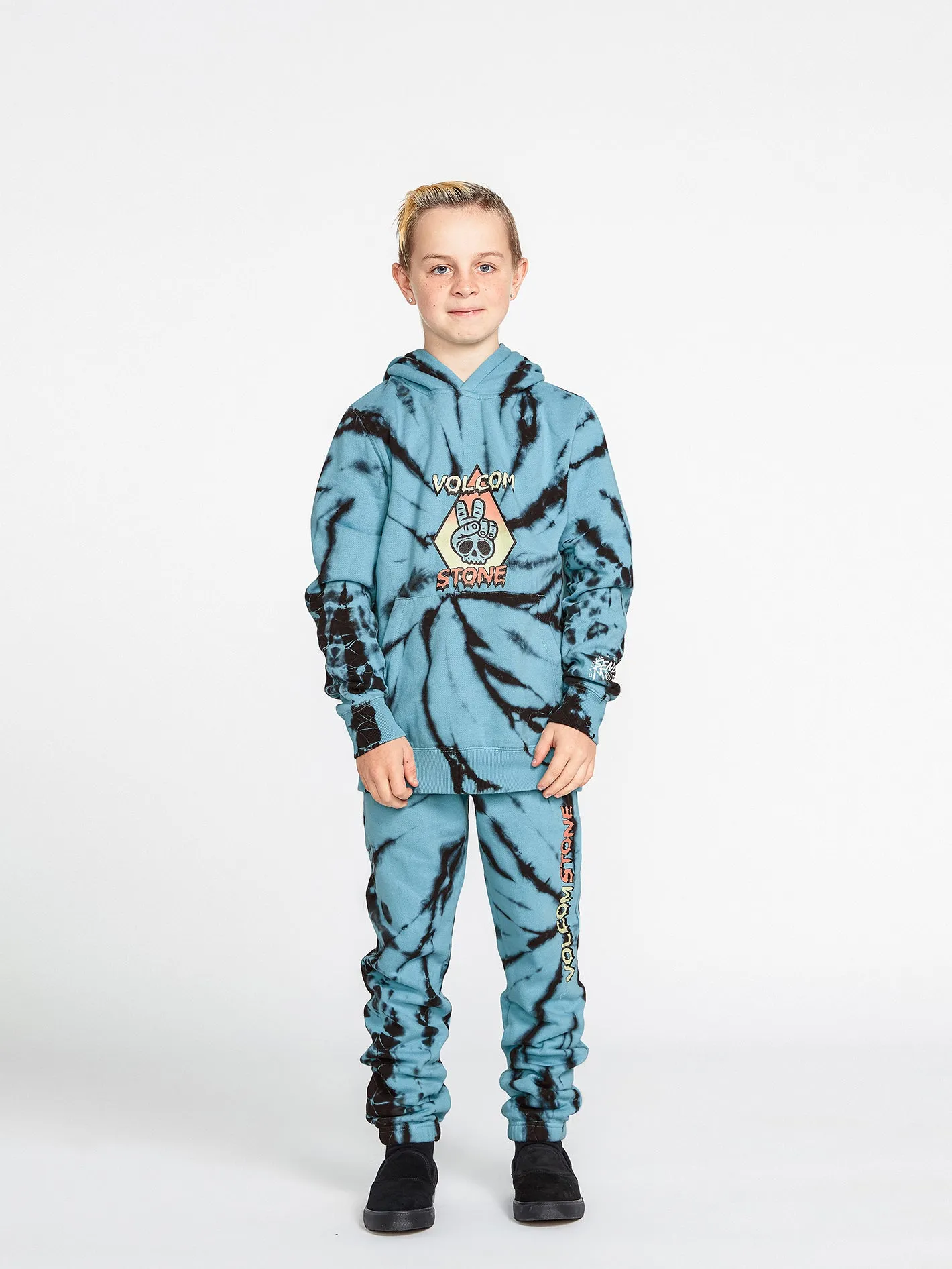 Big Boys Caiden Dye Fleece Pants - Pale Aqua