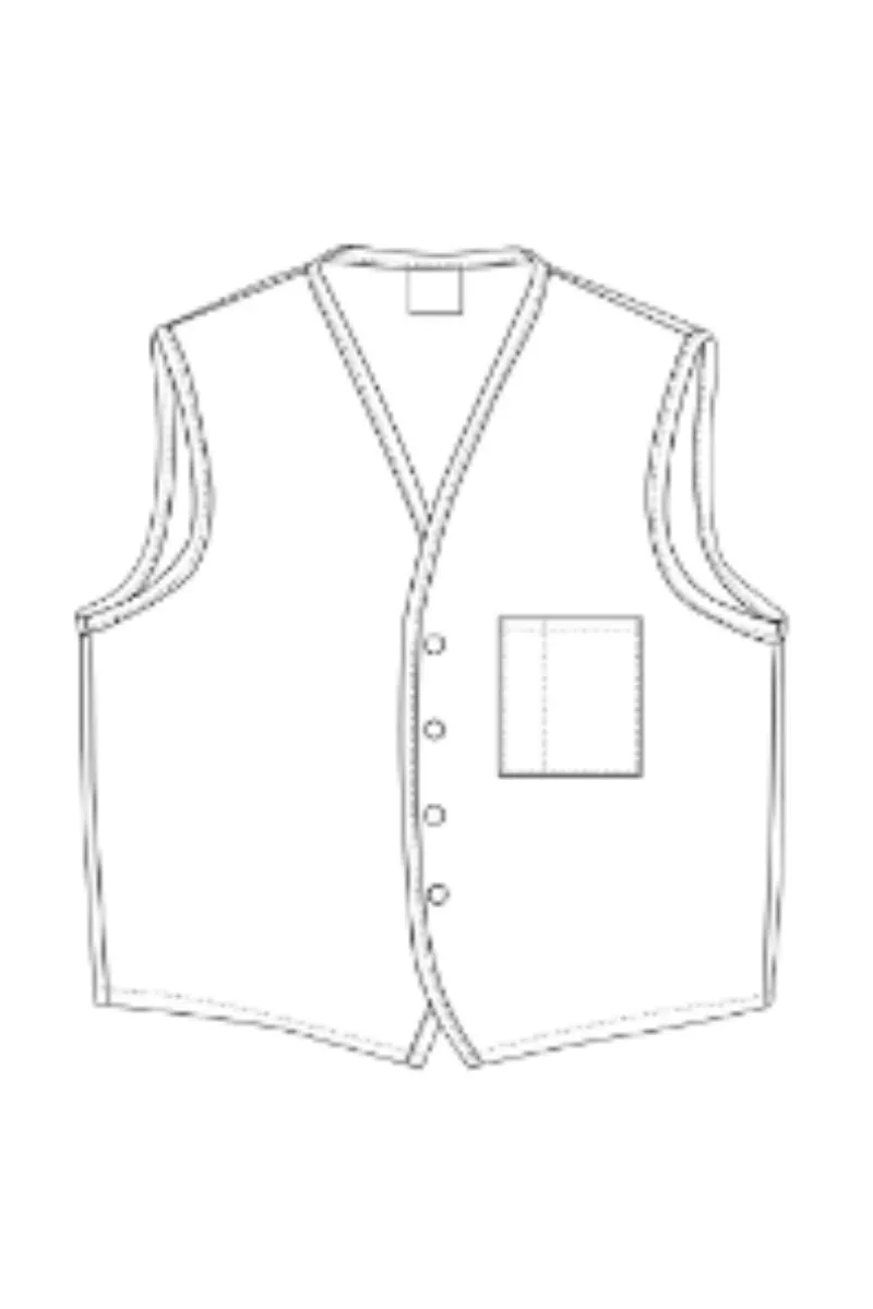 Black 4-Button Unisex Vest with 1 Pocket