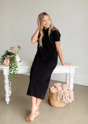 Black Polo Knit Maxi Dress - FINAL SALE