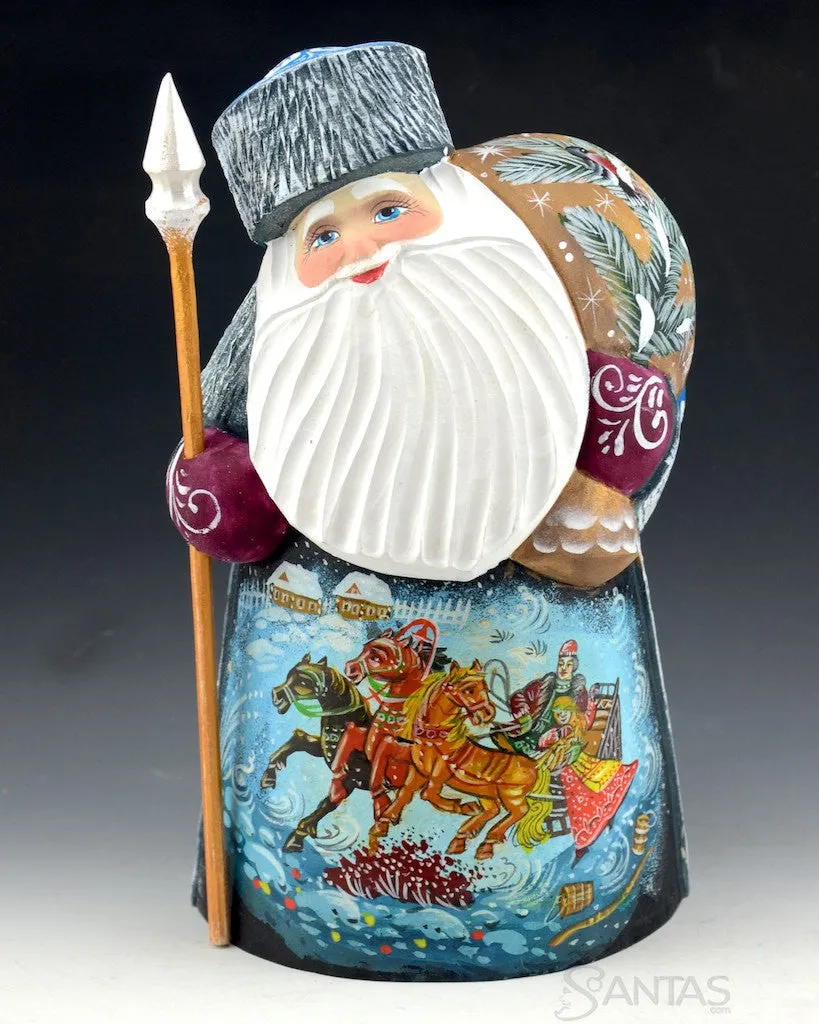 Brilliant Blue Scenic Russian Santa