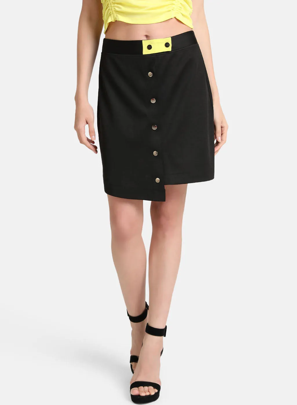 Button Down Asymmetric Skirt