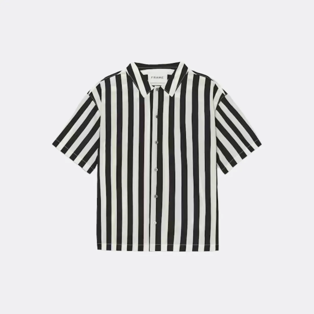 Camp Collar Shirt (Navy Stripe)