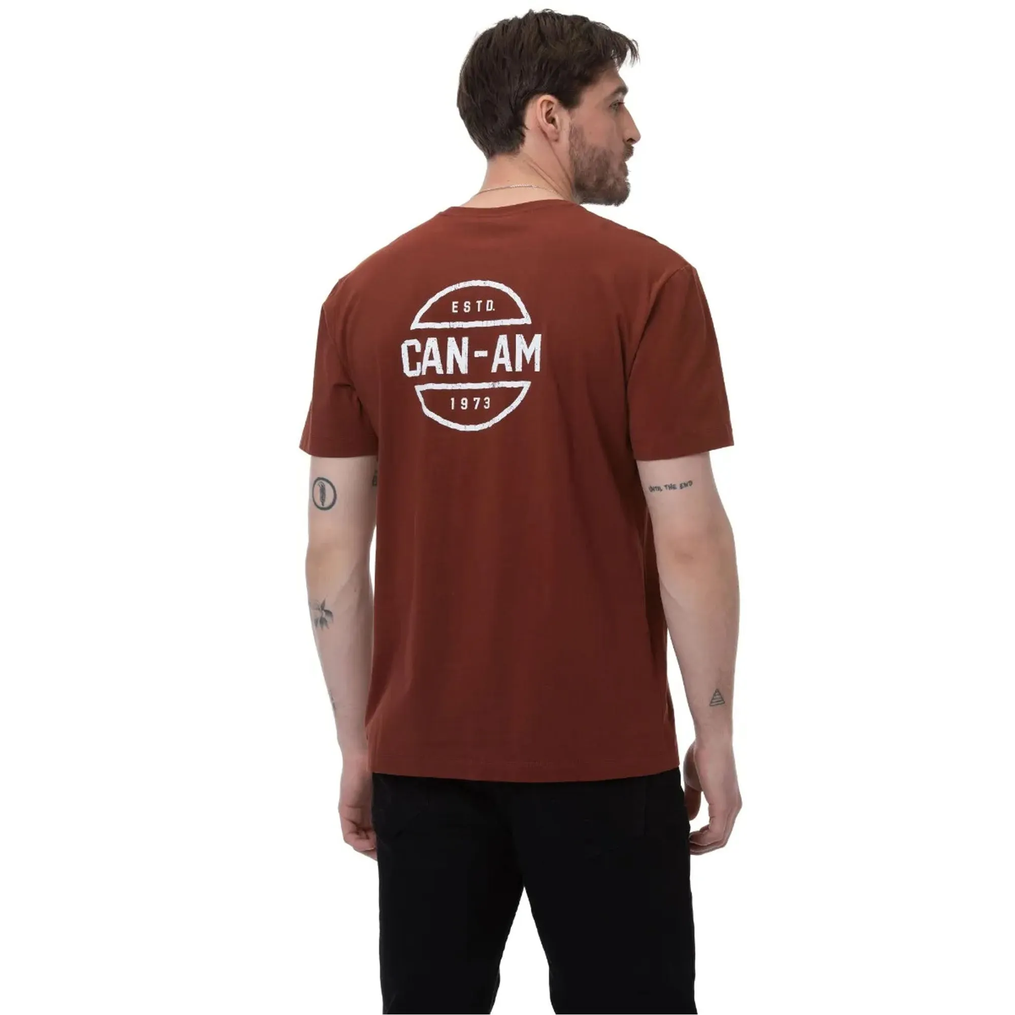 Can-Am  Mens 1973 T-Shirt Tee Short Sleeve Soft Comfort Cotton Casual Autumn Red