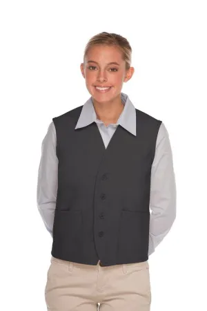 Charcoal 4-Button Unisex Vest with 2 Pockets