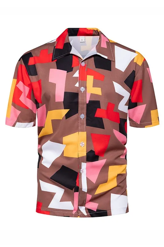 Coffee Men Hawaiian Short Sleeve Shirts