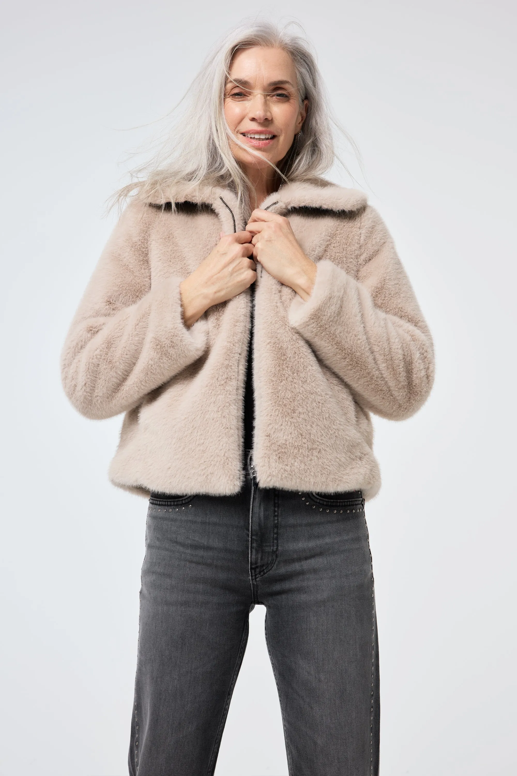 Cream Faux Fur Jacket