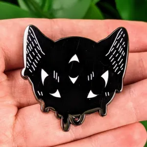 Creepy Cat Enamel Pin