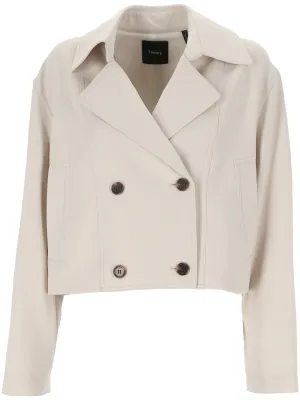 Crepe Cropped Jacket with Satin Lining