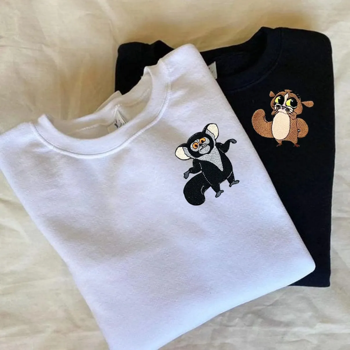 Cute Maurice & Mort Couple Sweatshirts - Custom Embroidered Matching Hoodies For Couples