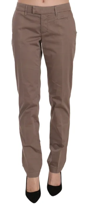 Dondup Chic Brown Straight Cut Trousers