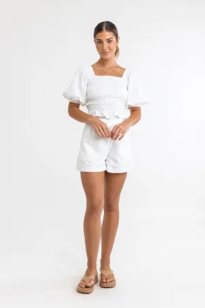 Eddie Elasticated Short / White