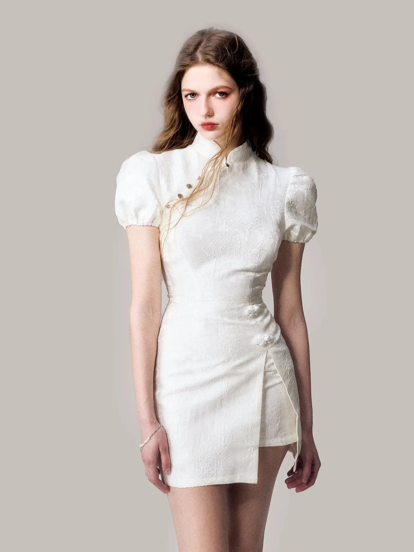 Elegant Chinese Jacquard Slim Dress