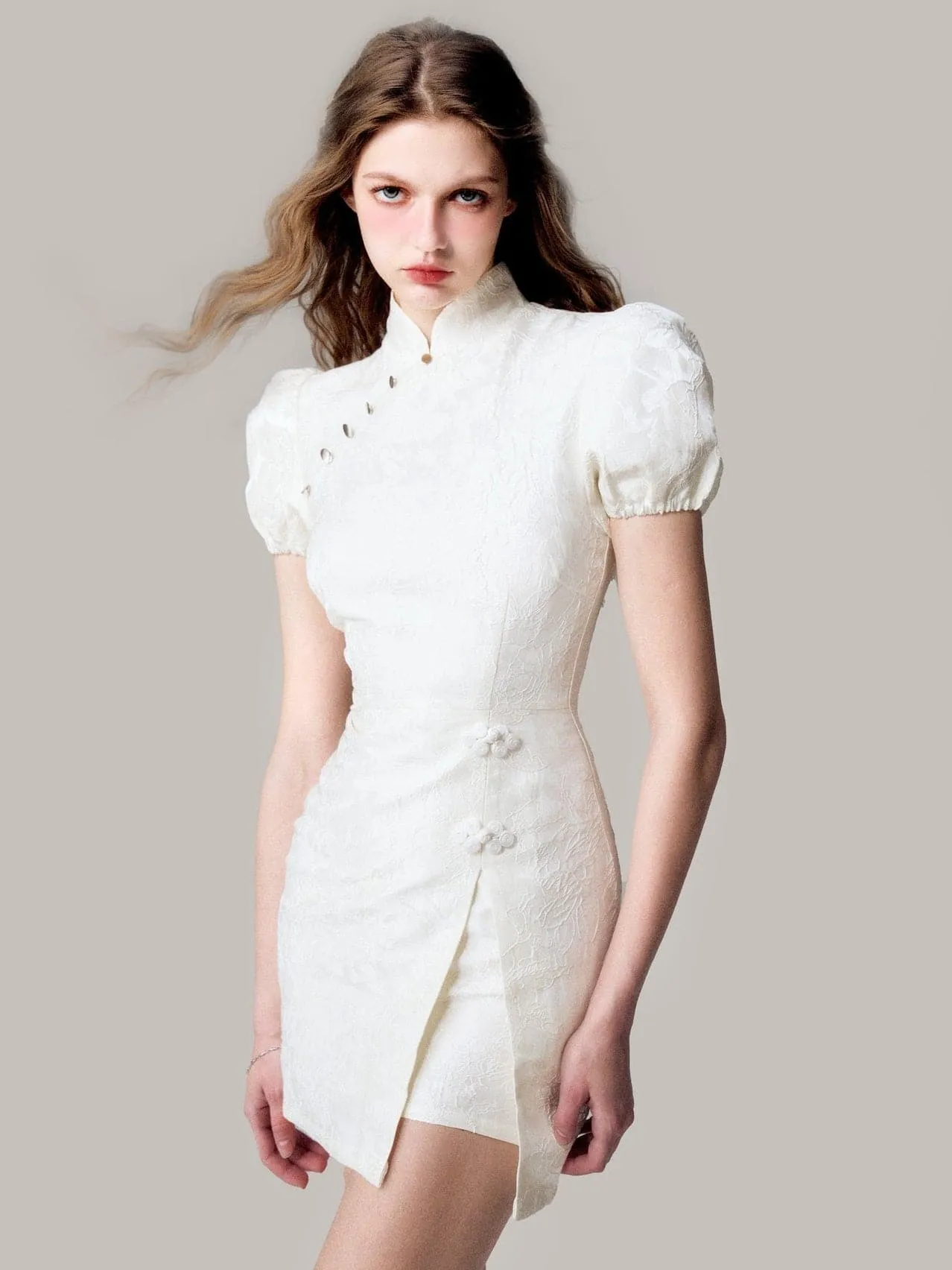 Elegant Chinese Jacquard Slim Dress