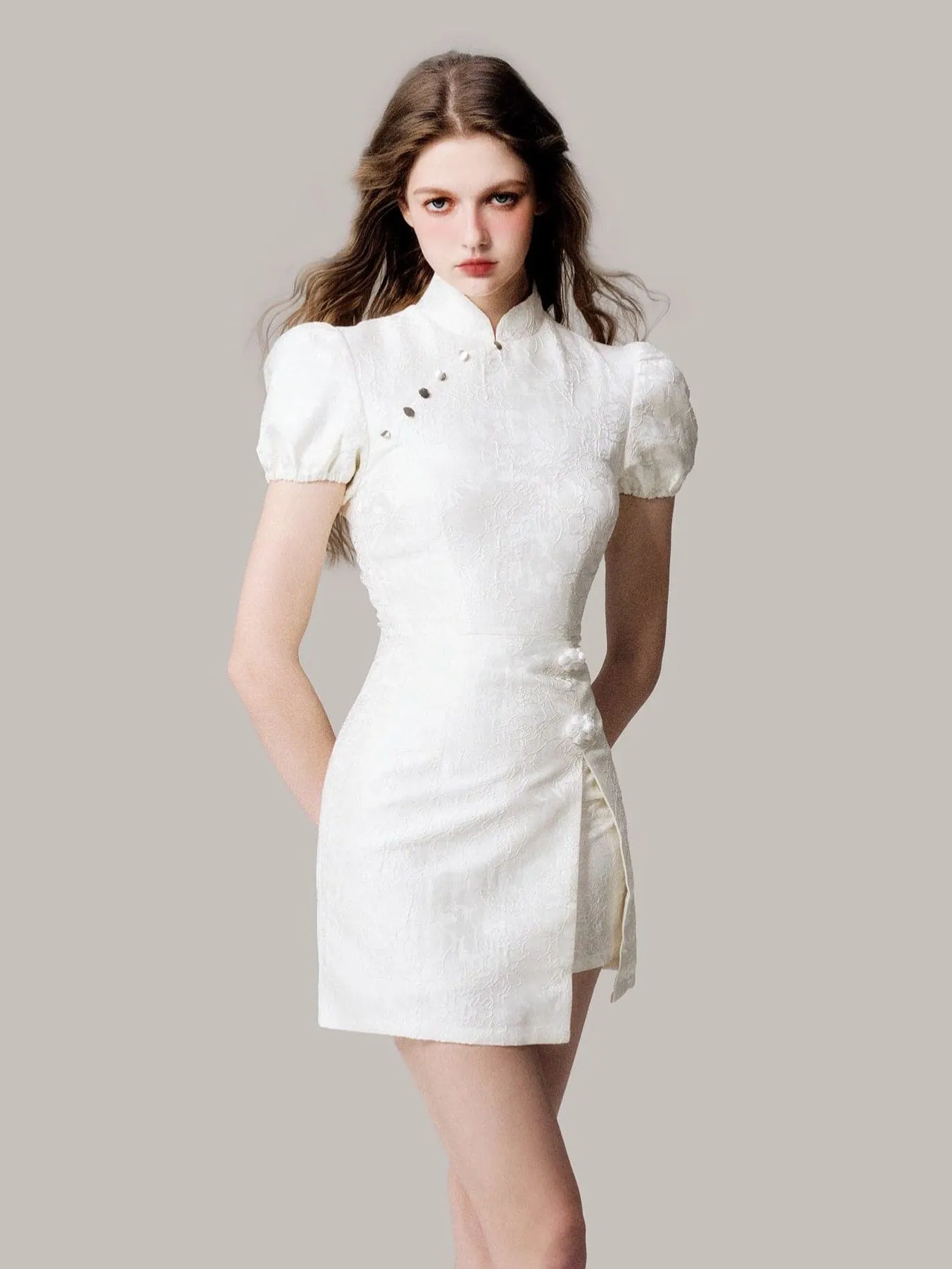 Elegant Chinese Jacquard Slim Dress