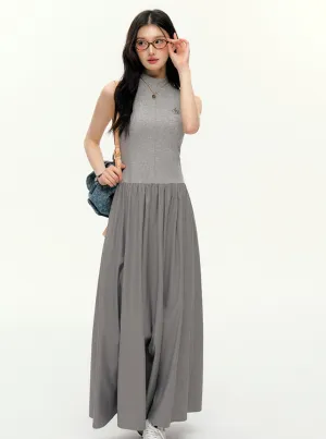 Elegant Contrast Maxi Dress