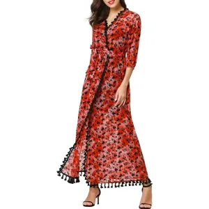 Elegant Embroidery Long Sleeve Dress