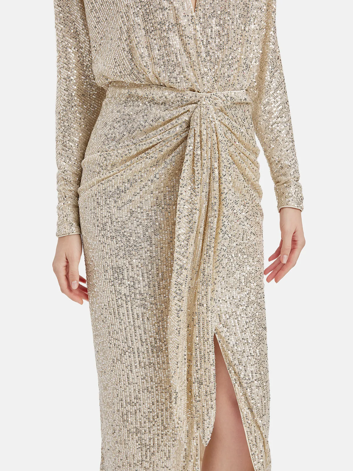 Elegant V-Neck Sequin Dress