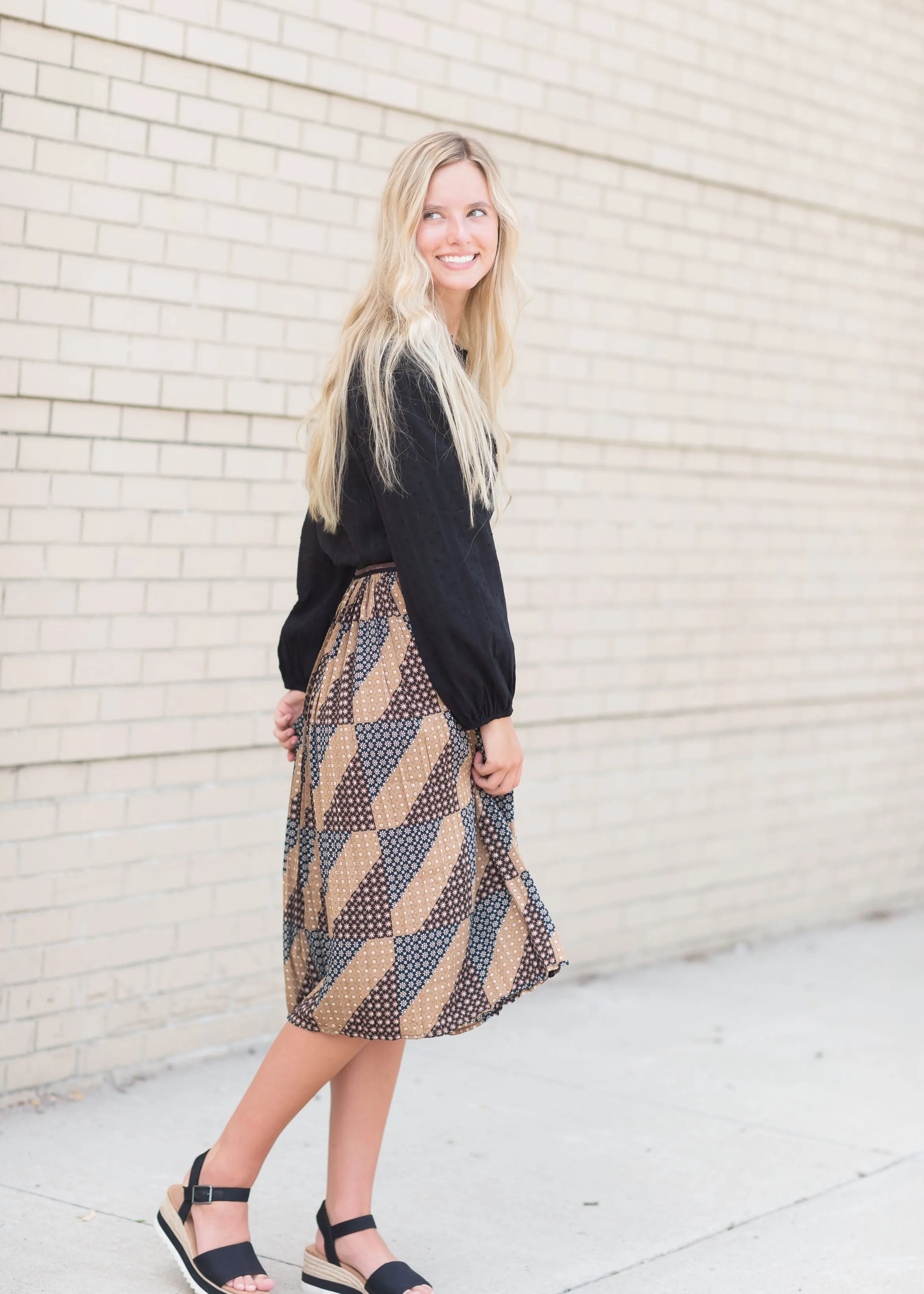 Flower Print Pleated Skirt - FINAL SALE