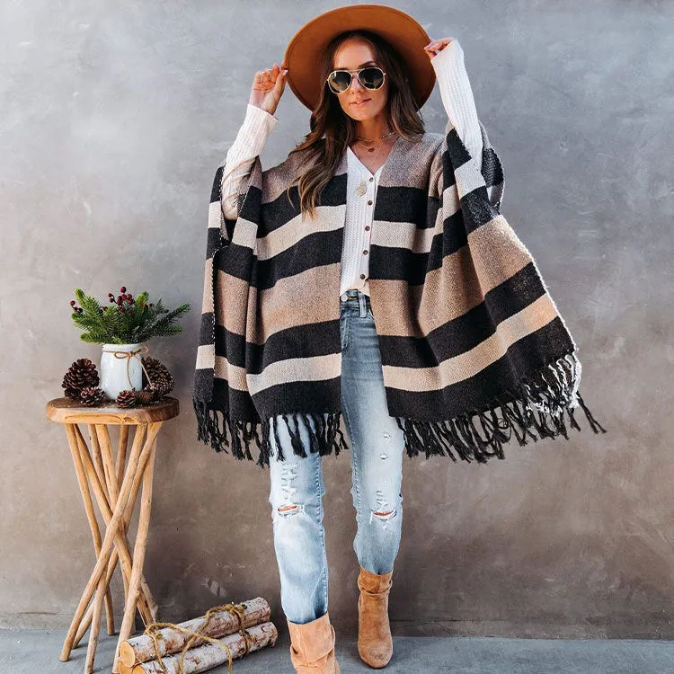 Fringed Ruana Shawl Sweater