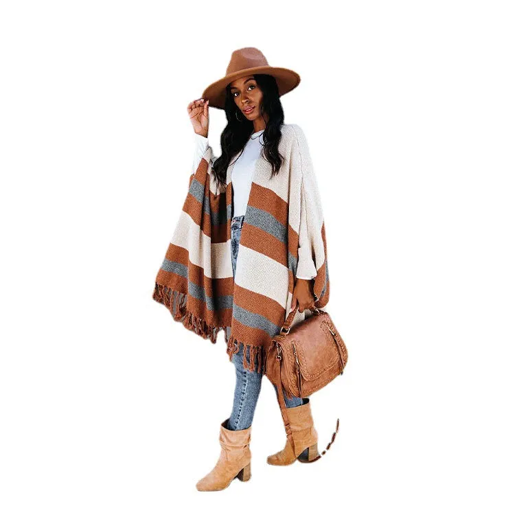 Fringed Ruana Shawl Sweater