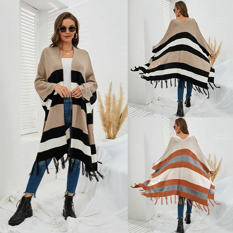 Fringed Ruana Shawl Sweater