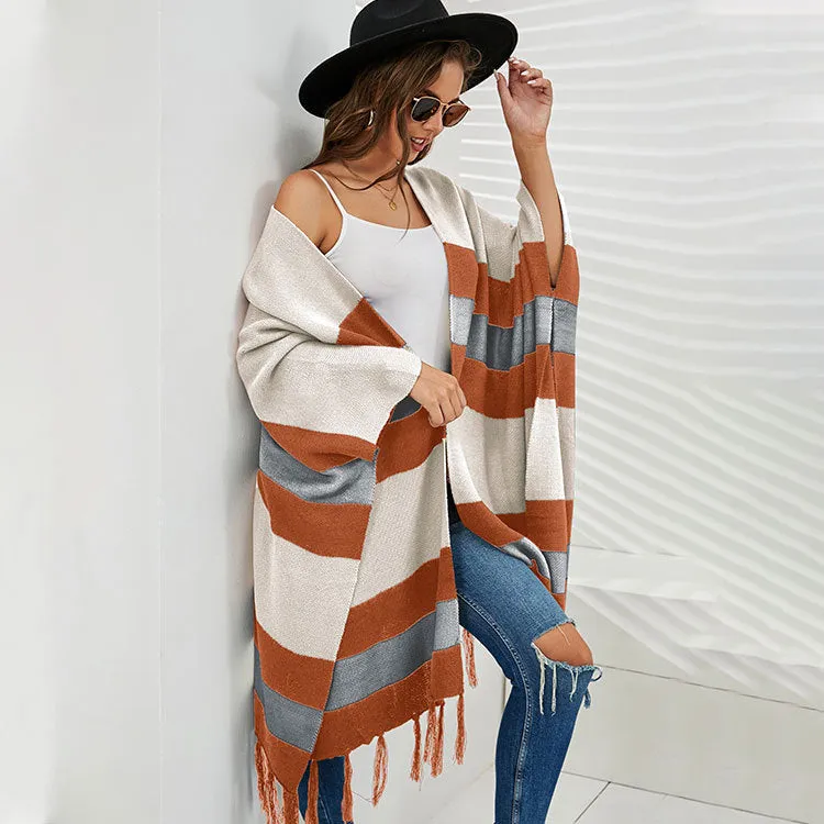 Fringed Ruana Shawl Sweater