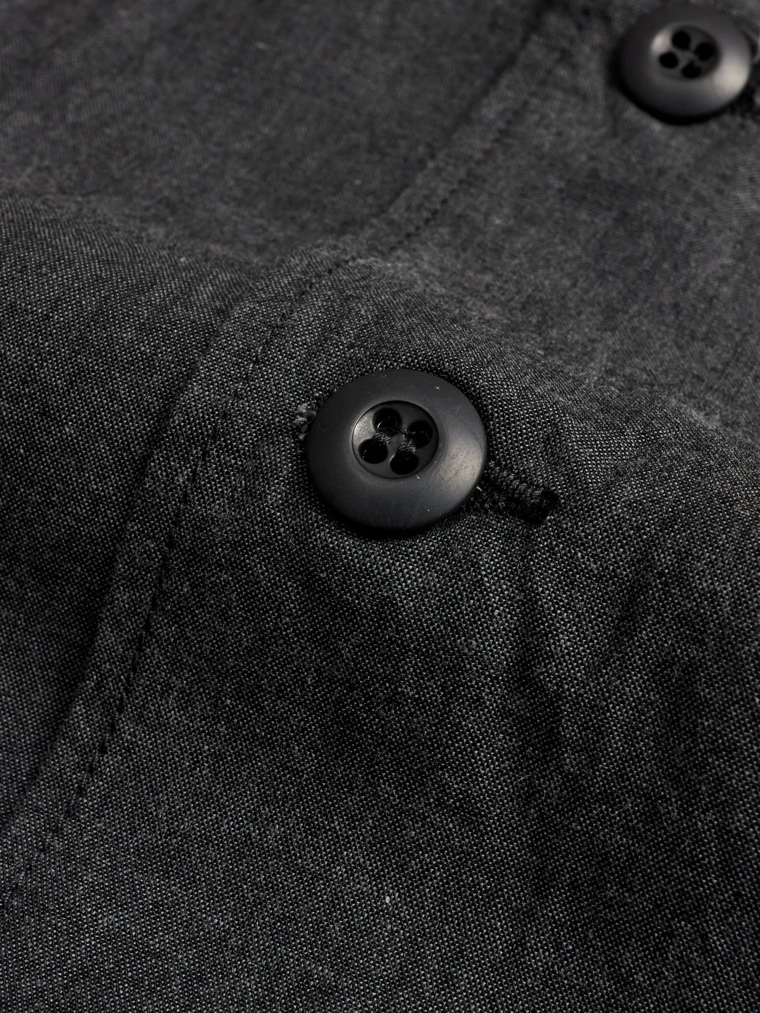 Gardener Half Overshirt in Black Chambray