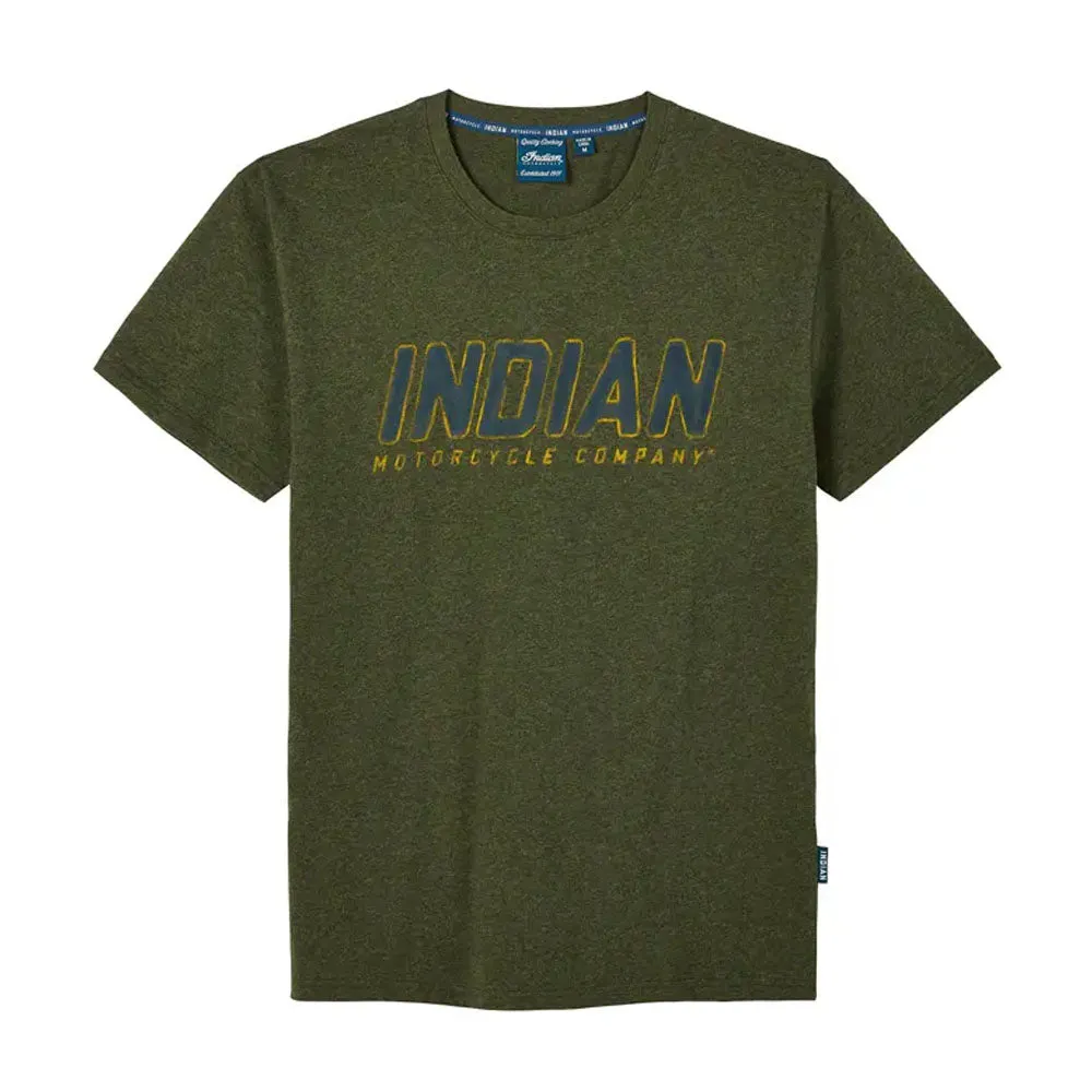 Indian Motorcycle  Mens Block Track T-Shirt Tee Soft Lightweight Comfy Khaki