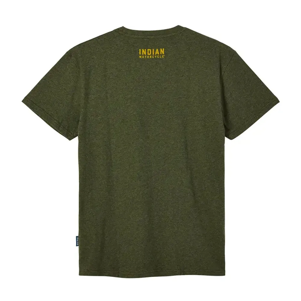 Indian Motorcycle  Mens Block Track T-Shirt Tee Soft Lightweight Comfy Khaki