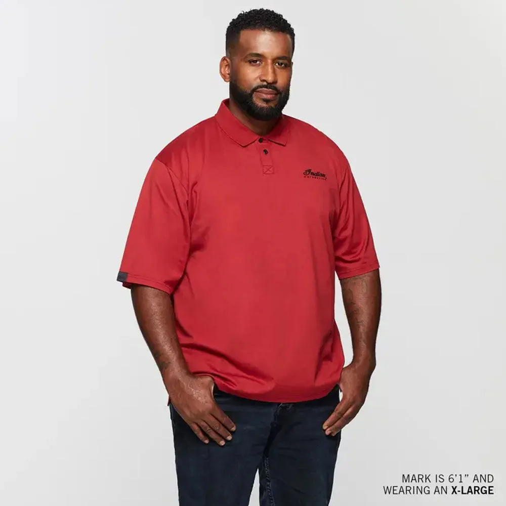 Indian Motorcycle Mens Red Polo Shirt Red