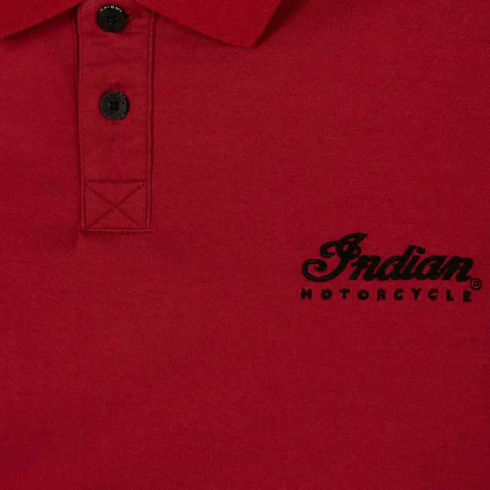 Indian Motorcycle Mens Red Polo Shirt Red