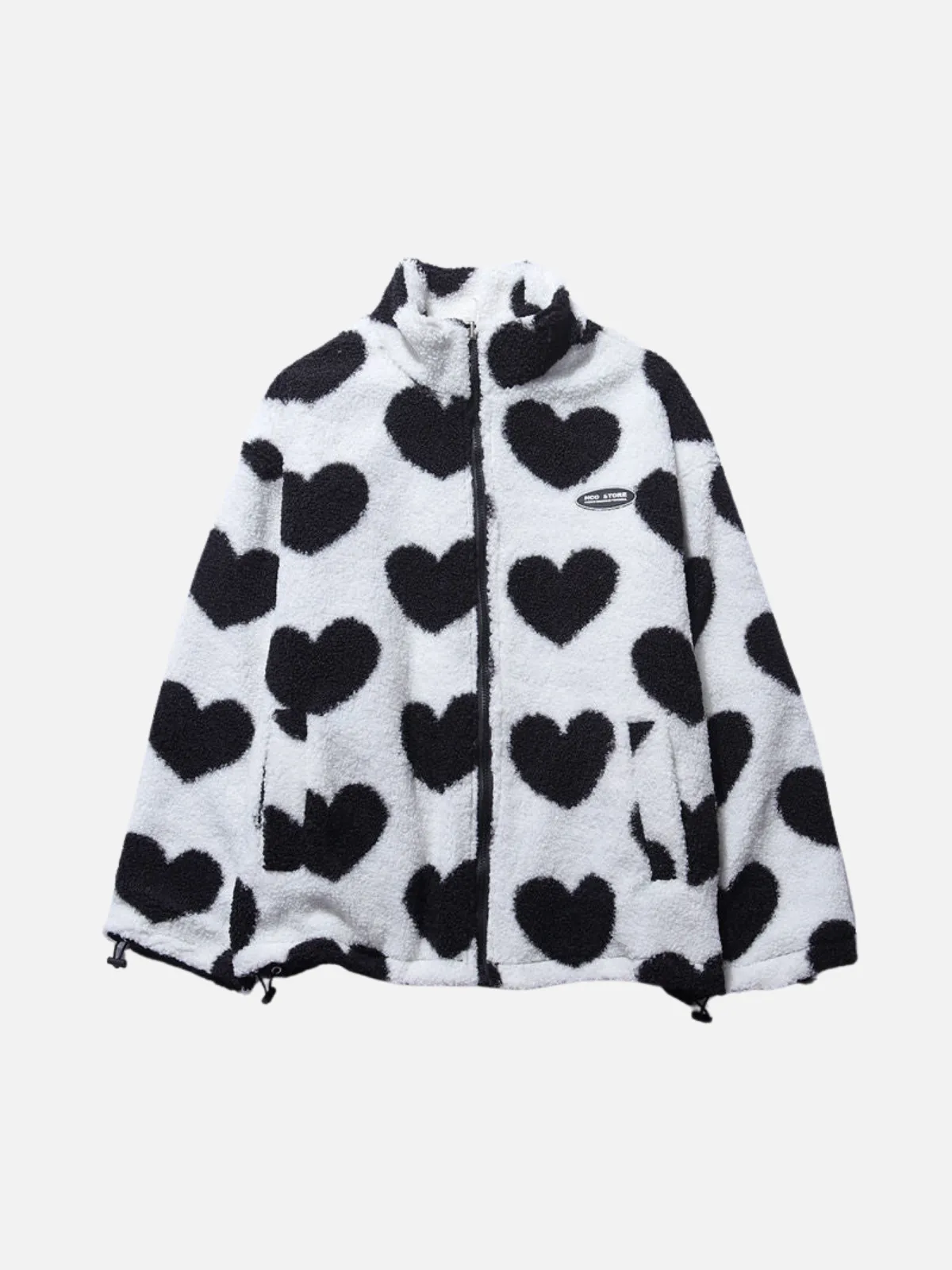 Ivyshape | Casual Winter Jackets with Heart Patterns for Women