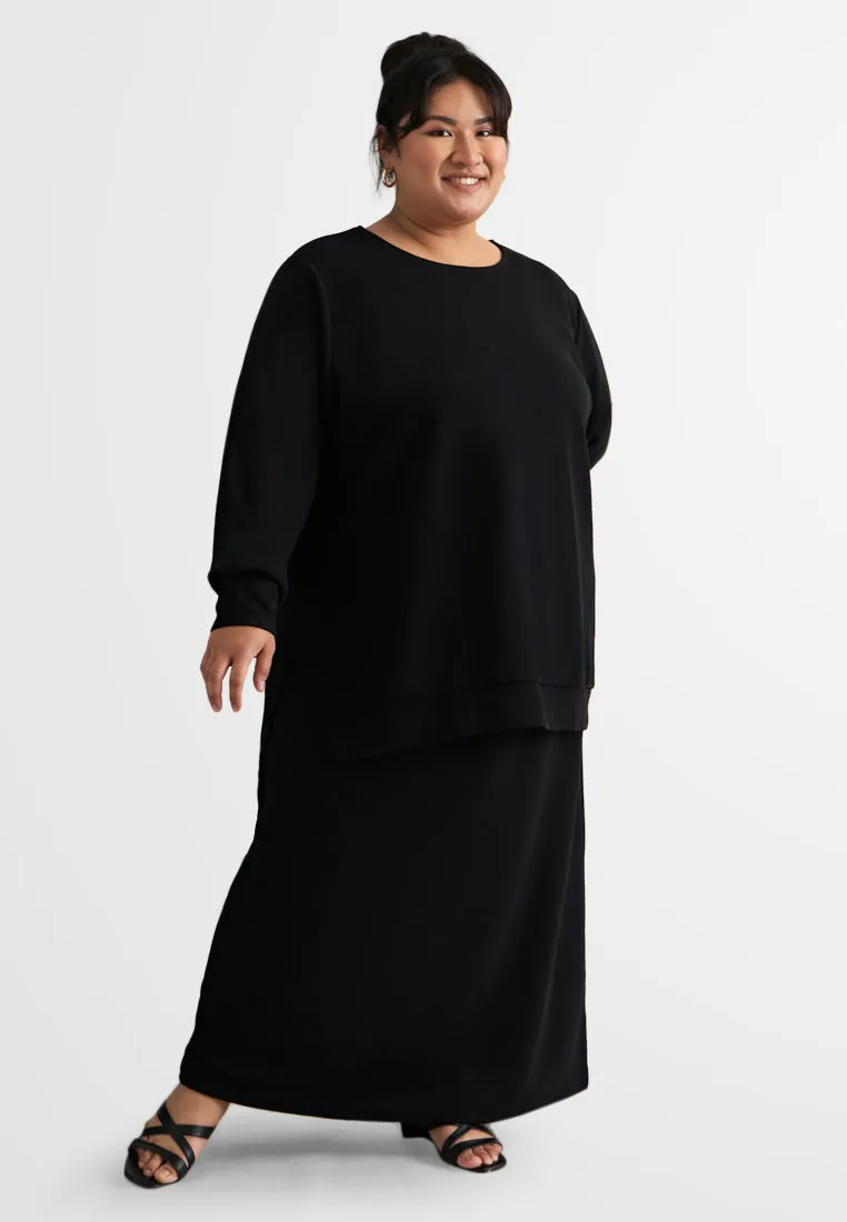 Jennifer Long Ribbed Slit Jumper Top