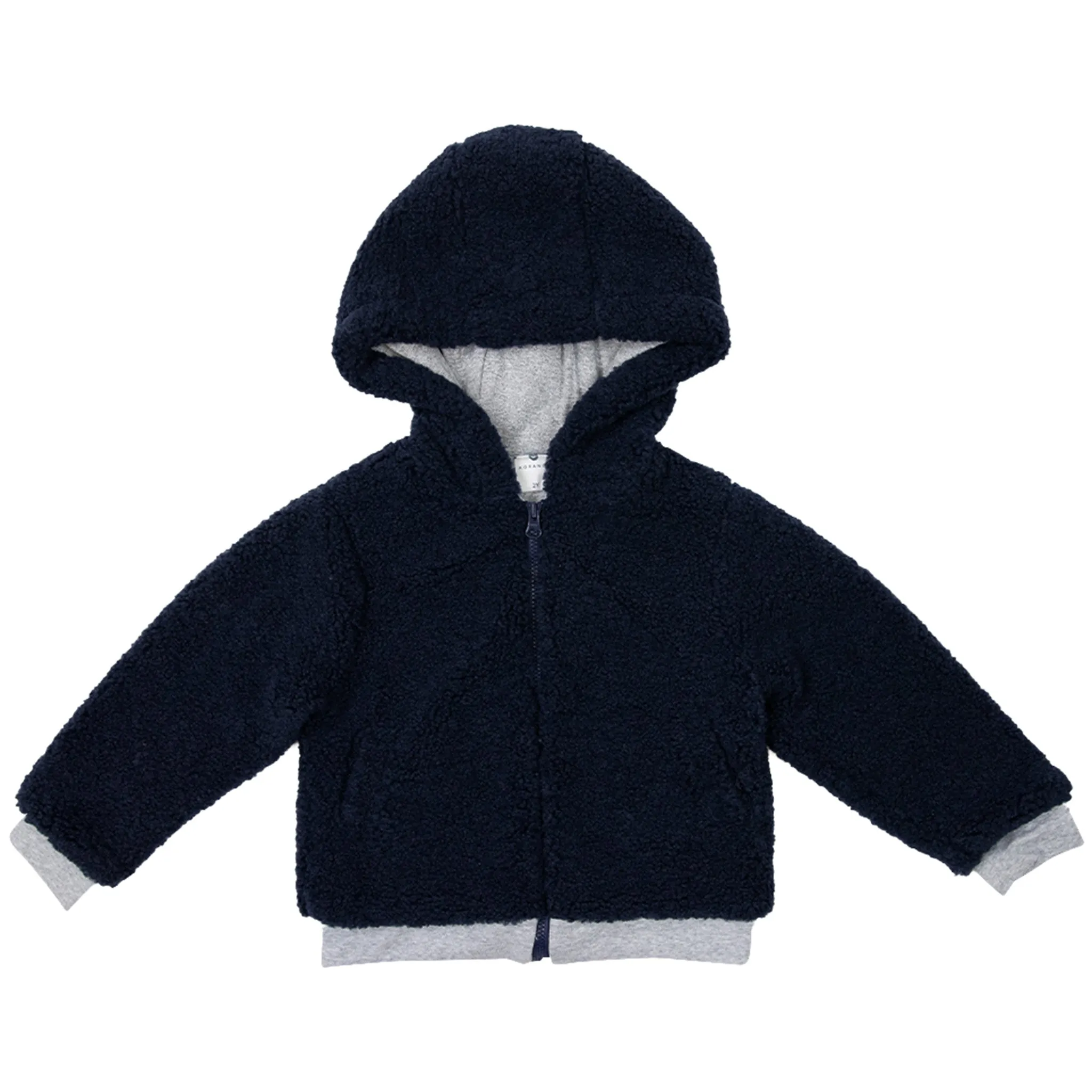 Lined Sherpa Zip Jacket Navy