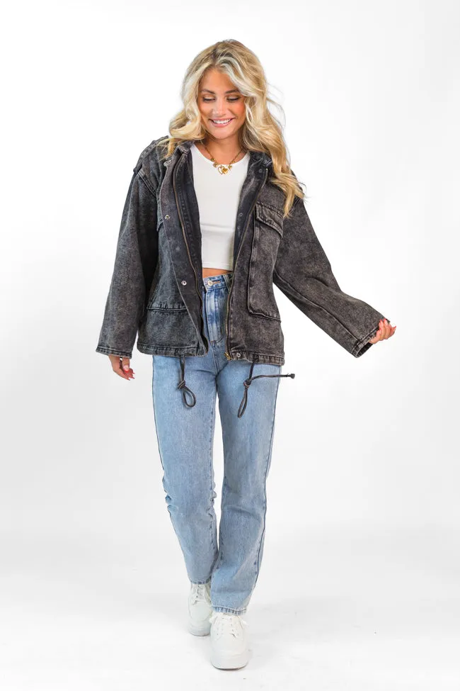 Mandie Washed Black Denim Jacket