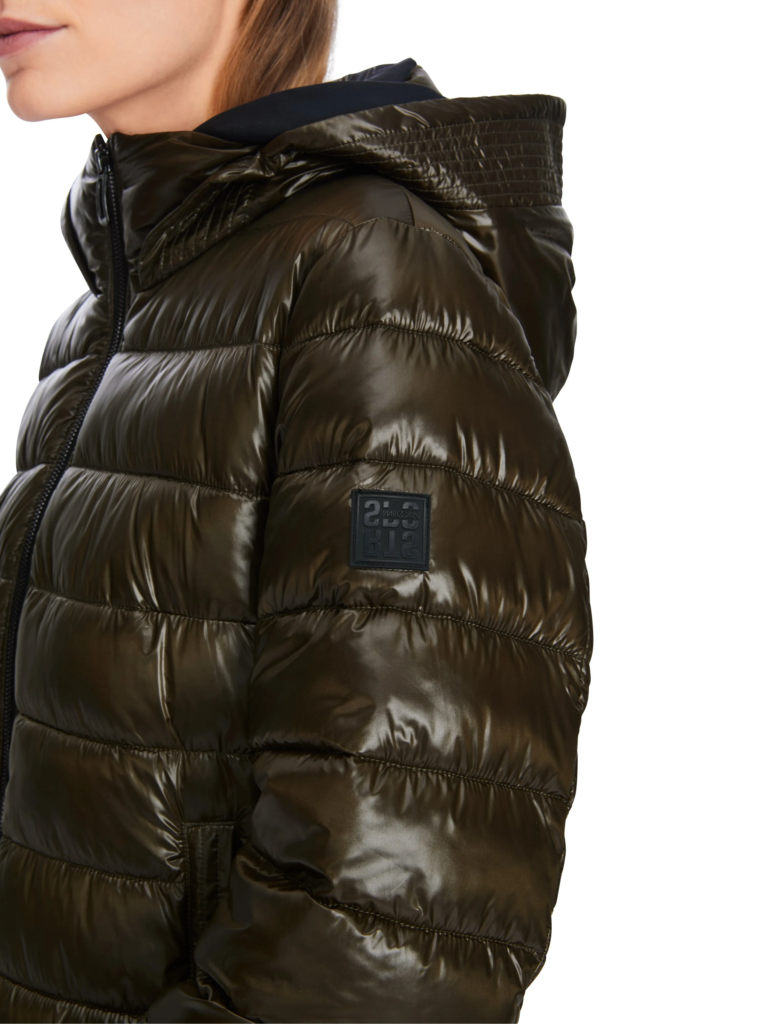 MARC CAIN Olive Puffer Coat