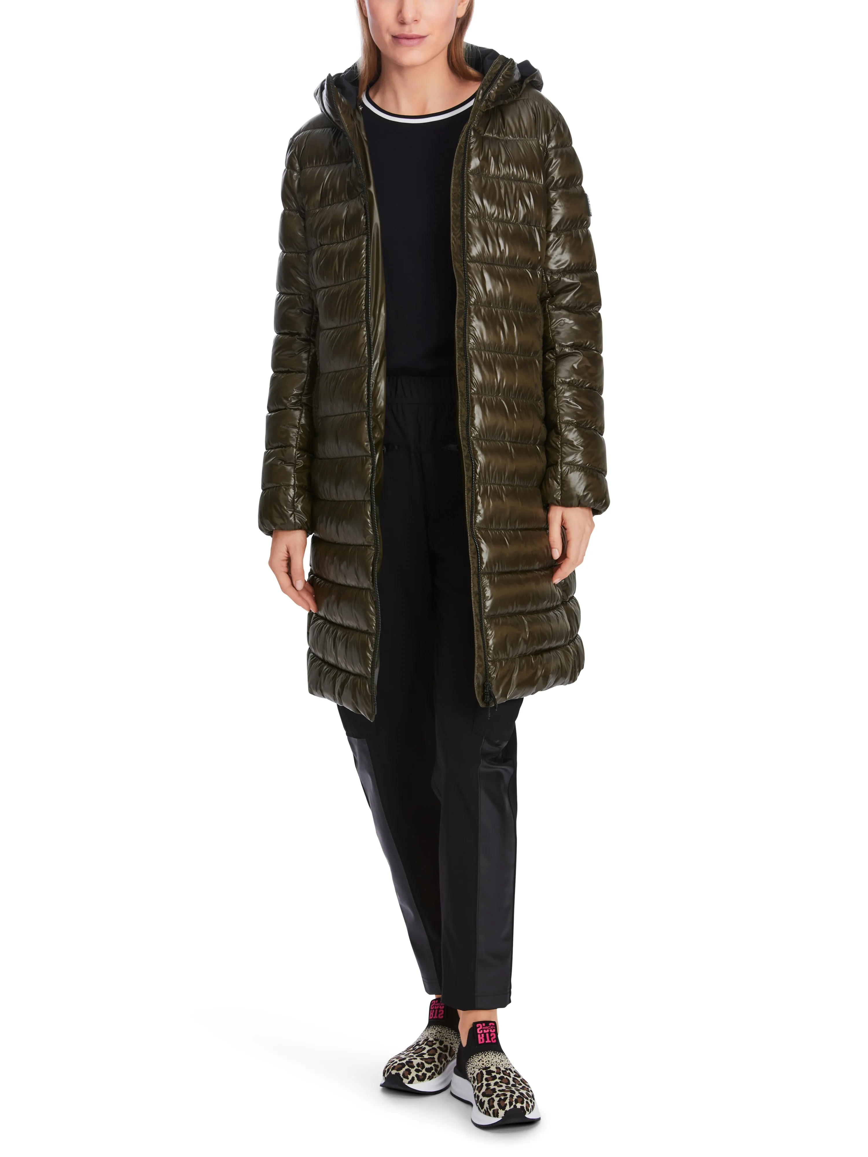 MARC CAIN Olive Puffer Coat