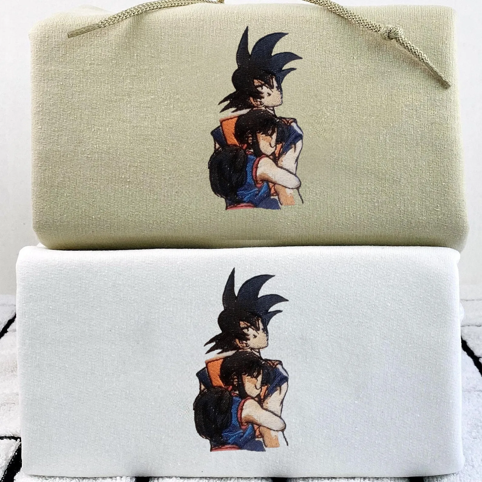 Matching Couple Hoodies - Dragon Ball Chichi & Goku Custom Embroidered Sweatshirts For Couples