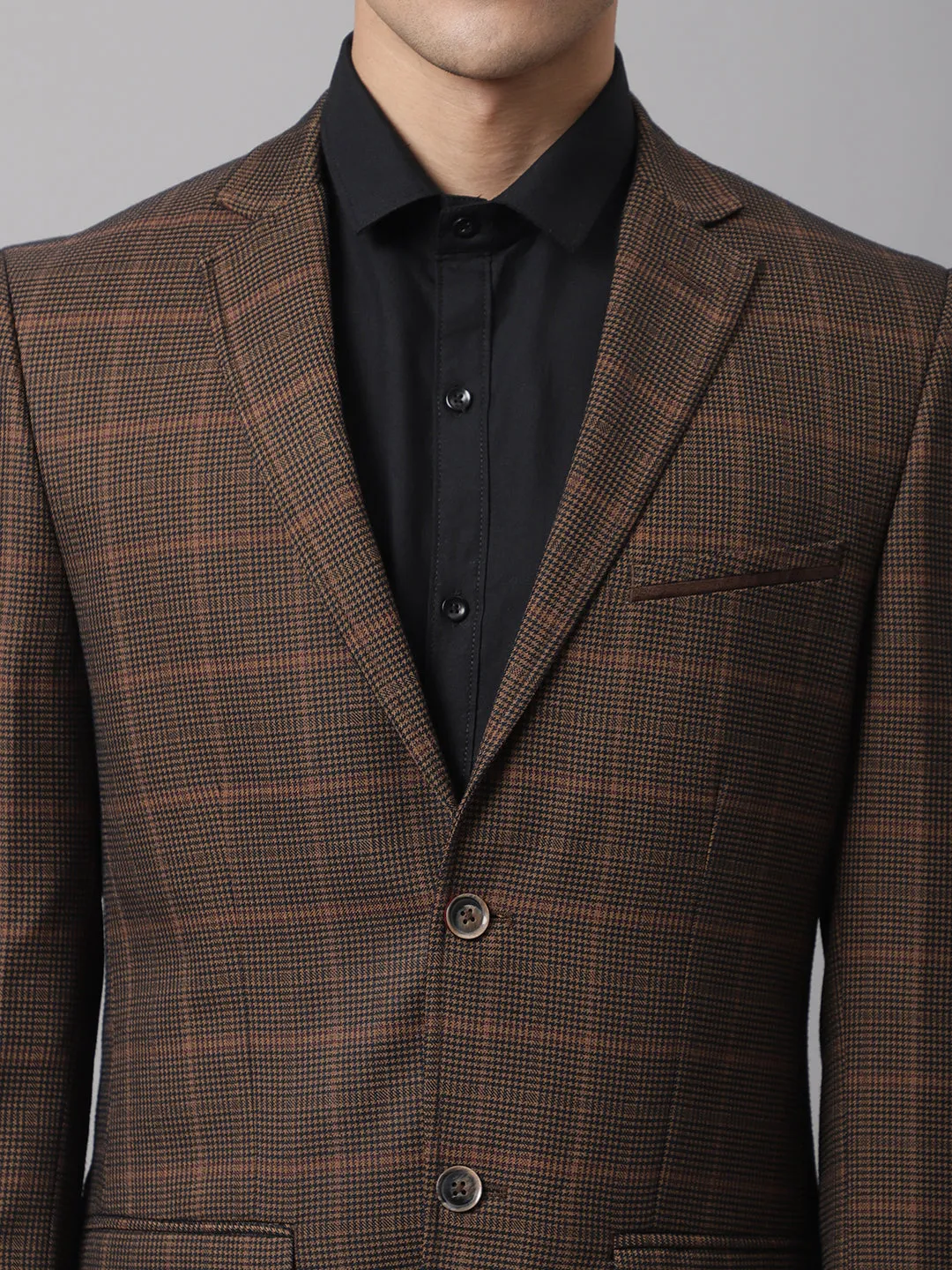 Men Dark Camel Formal Blazer