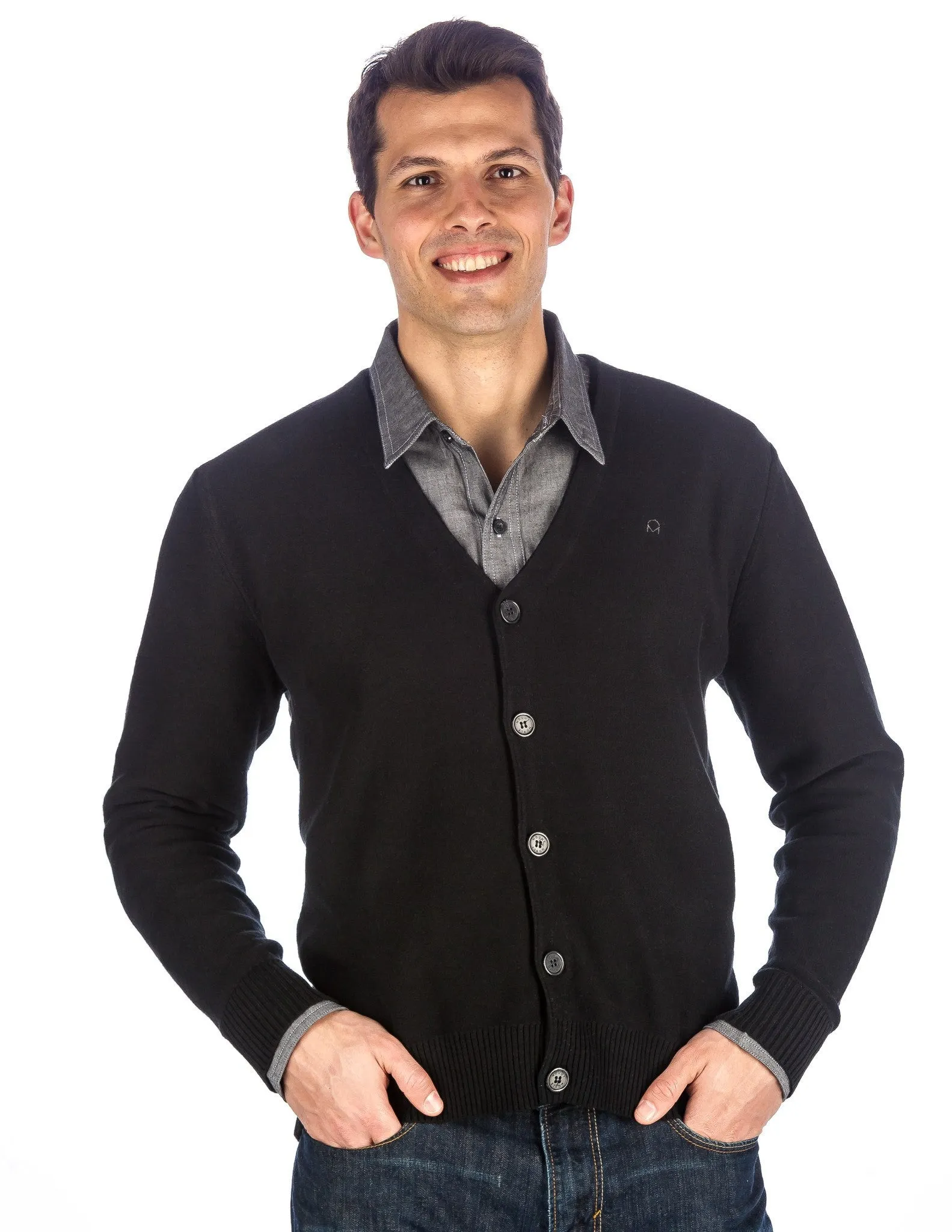 Men's 100% Cotton Cardigan Sweater